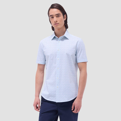 Bugatchi Miles Floral OoohCotton® Short-Sleeve Shirt Mint