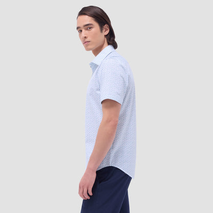 Bugatchi Miles Floral OoohCotton® Short-Sleeve Shirt Mint