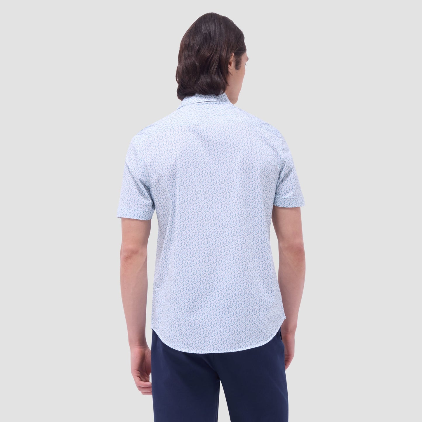Bugatchi Miles Floral OoohCotton® Short-Sleeve Shirt Mint