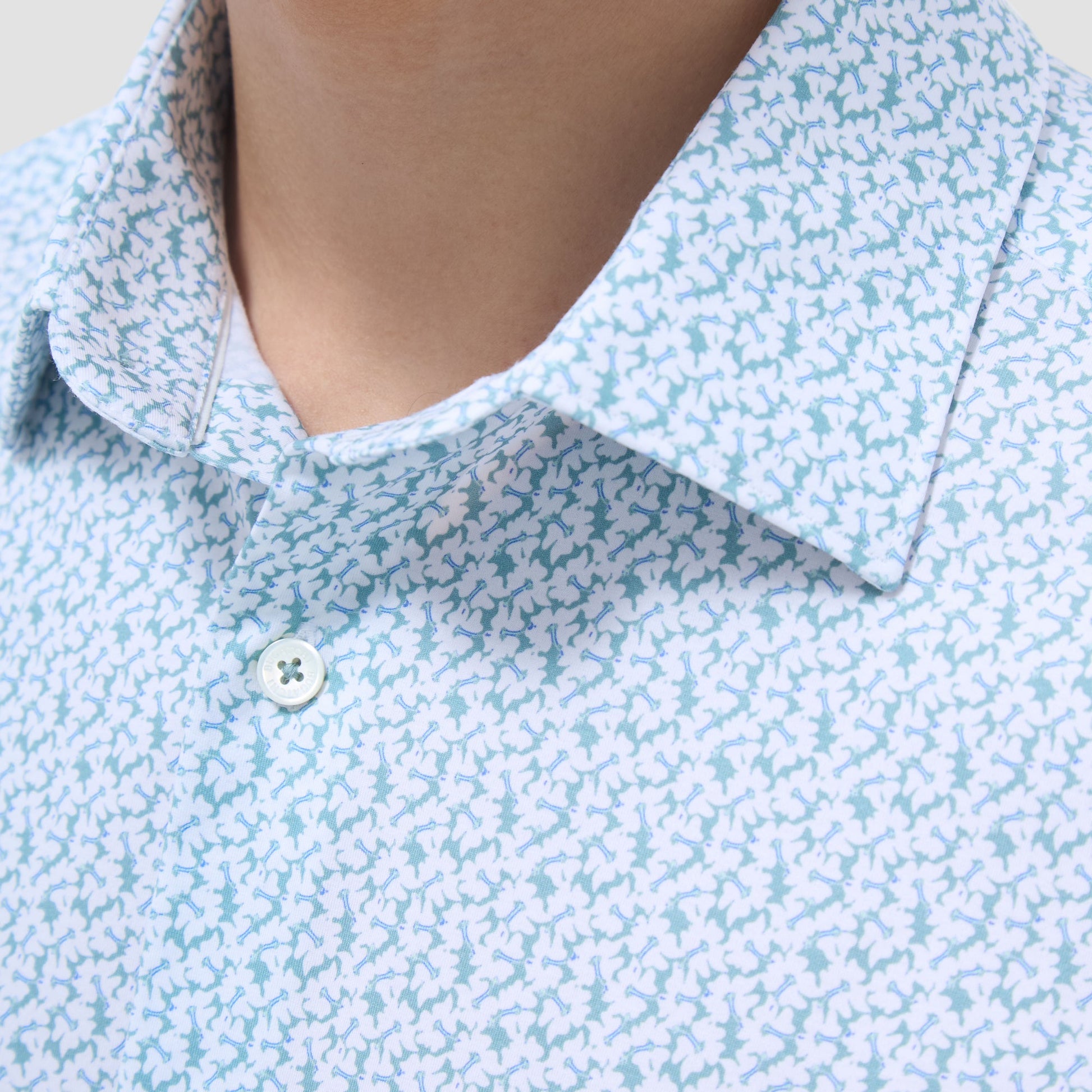 Bugatchi Miles Floral OoohCotton® Short-Sleeve Shirt Mint