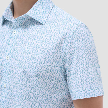 Bugatchi Miles Floral OoohCotton® Short-Sleeve Shirt Mint