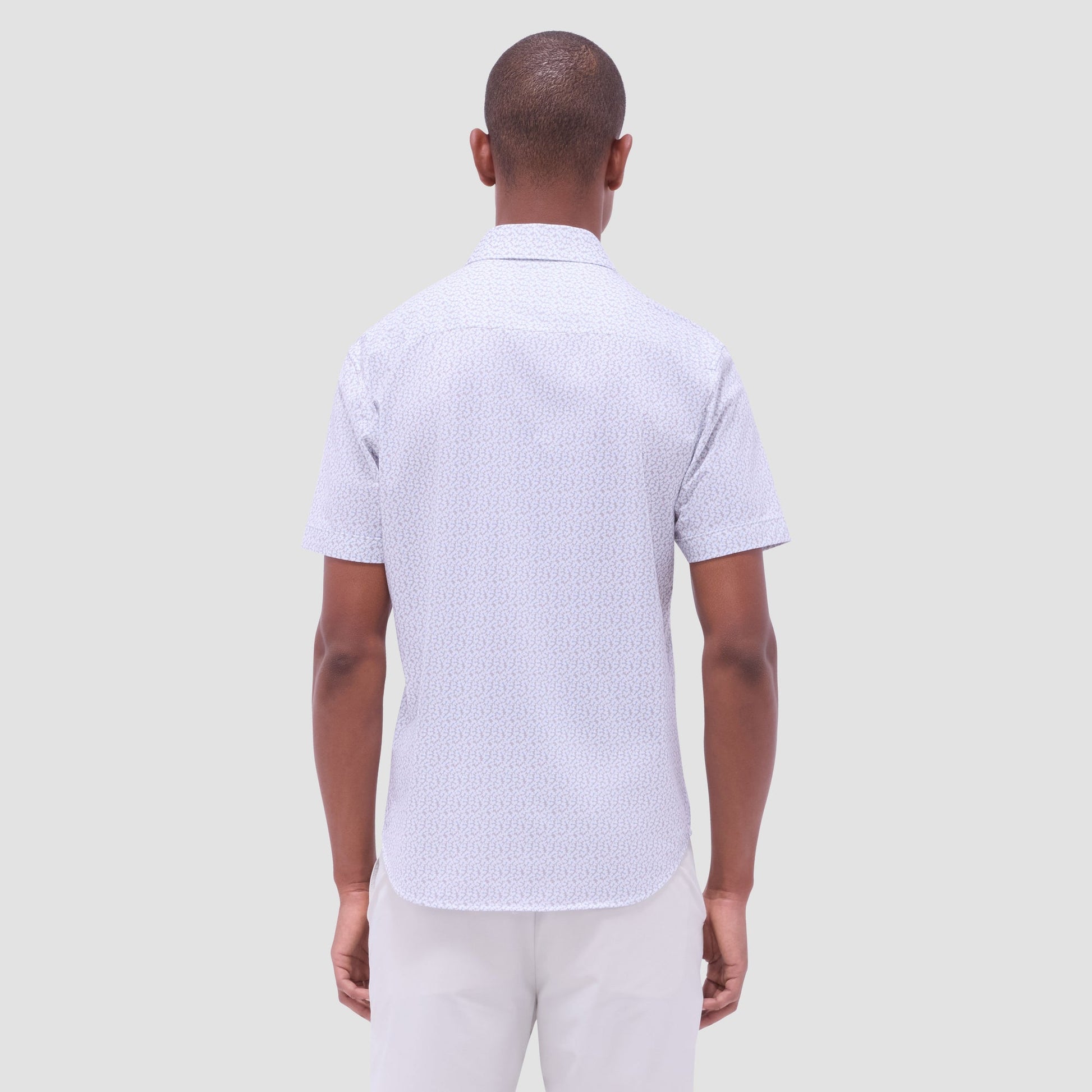 Bugatchi Miles Floral OoohCotton® Short-Sleeve Shirt Sand