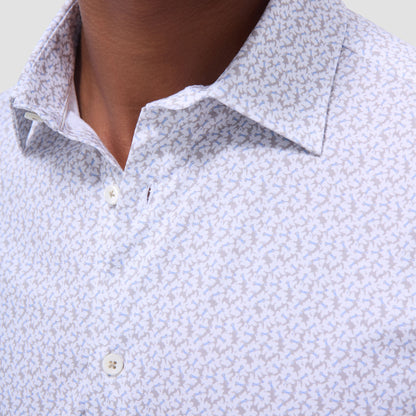 Bugatchi Miles Floral OoohCotton® Short-Sleeve Shirt Sand