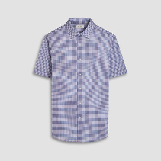 Bugatchi Miles Gingham Check OoohCotton® Short-Sleeve Shirt Pink