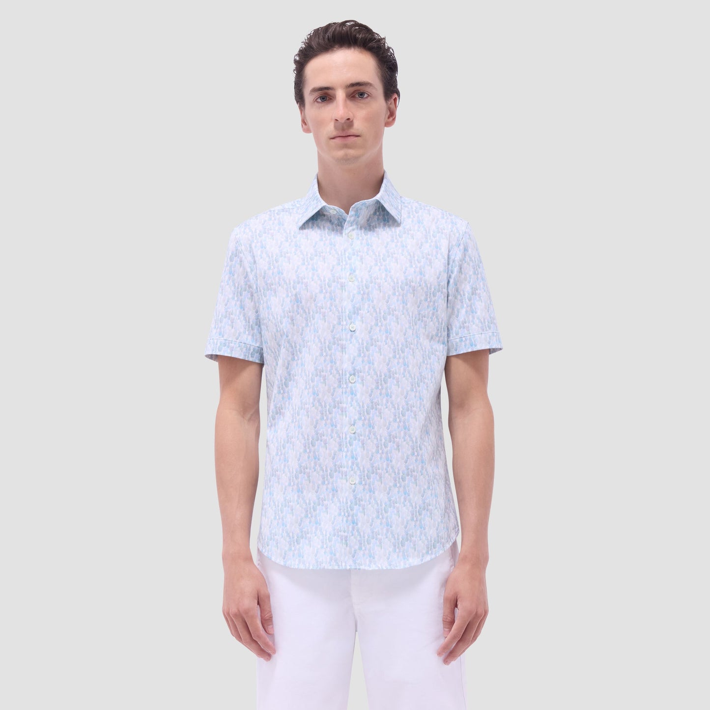 Bugatchi Miles Fruit Print OoohCotton® Short-Sleeve Shirt Menthol