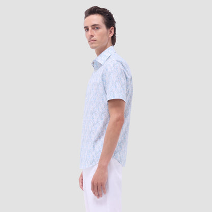 Bugatchi Miles Fruit Print OoohCotton® Short-Sleeve Shirt Menthol