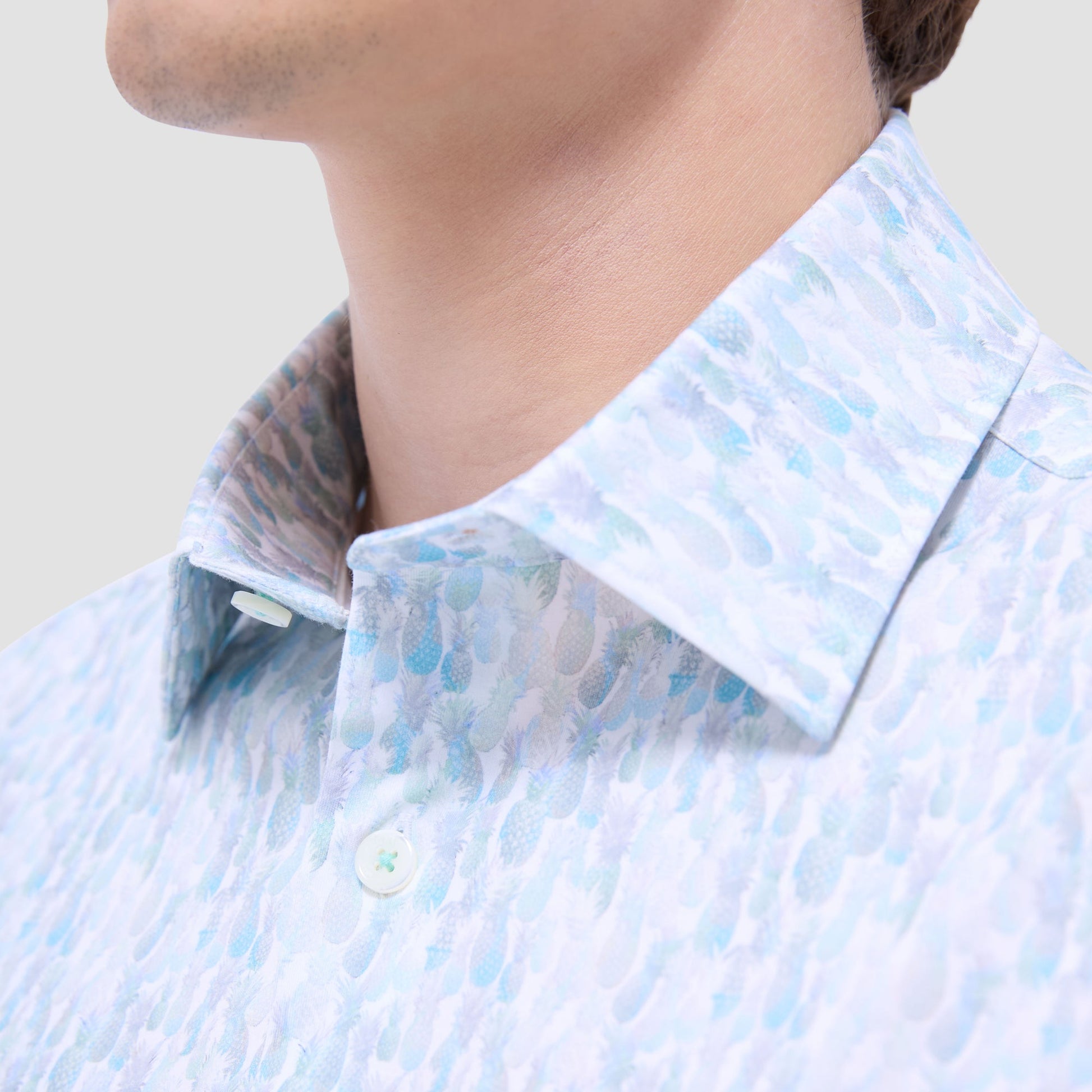 Bugatchi Miles Fruit Print OoohCotton® Short-Sleeve Shirt Menthol