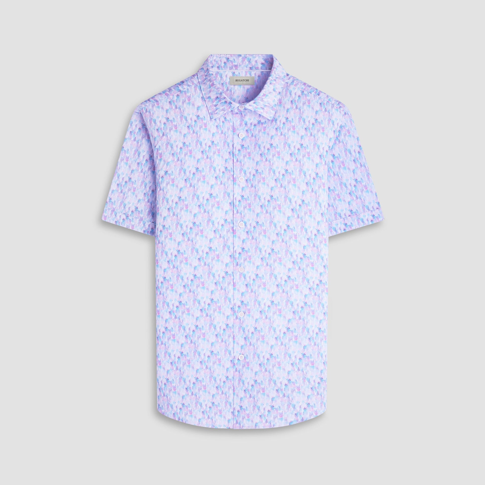 Bugatchi Miles Fruit Print OoohCotton® Short-Sleeve Shirt Pink