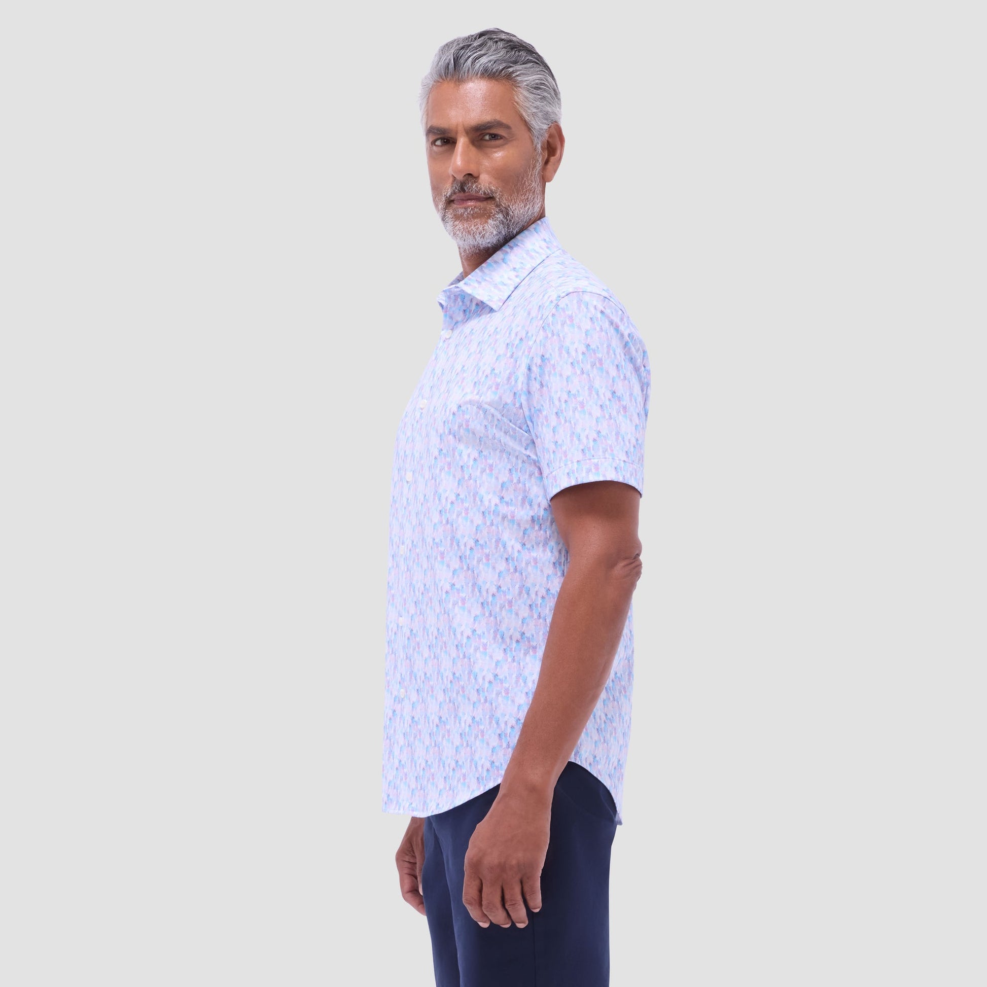Bugatchi Miles Fruit Print OoohCotton® Short-Sleeve Shirt Pink