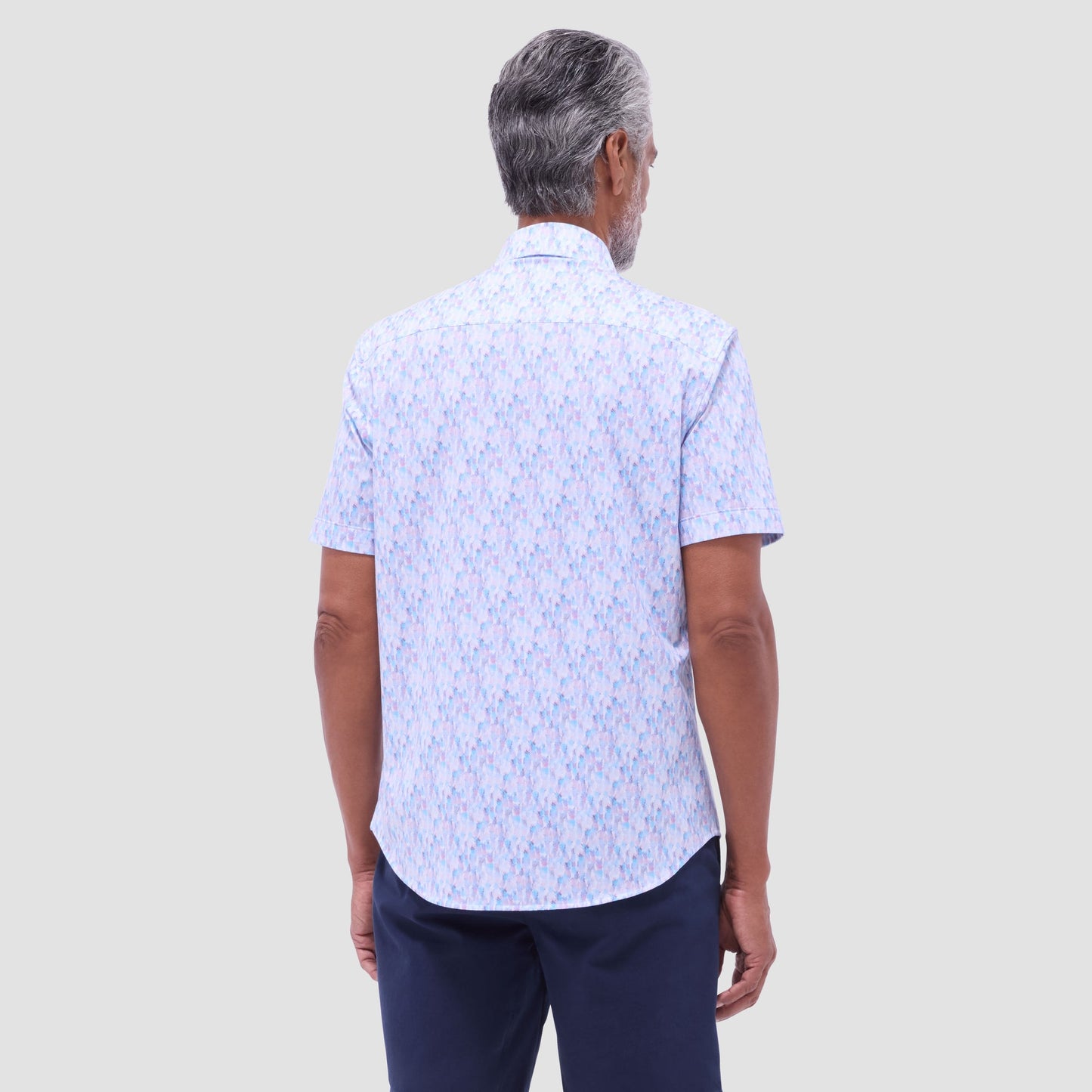 Bugatchi Miles Fruit Print OoohCotton® Short-Sleeve Shirt Pink