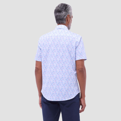 Bugatchi Miles Fruit Print OoohCotton® Short-Sleeve Shirt Pink