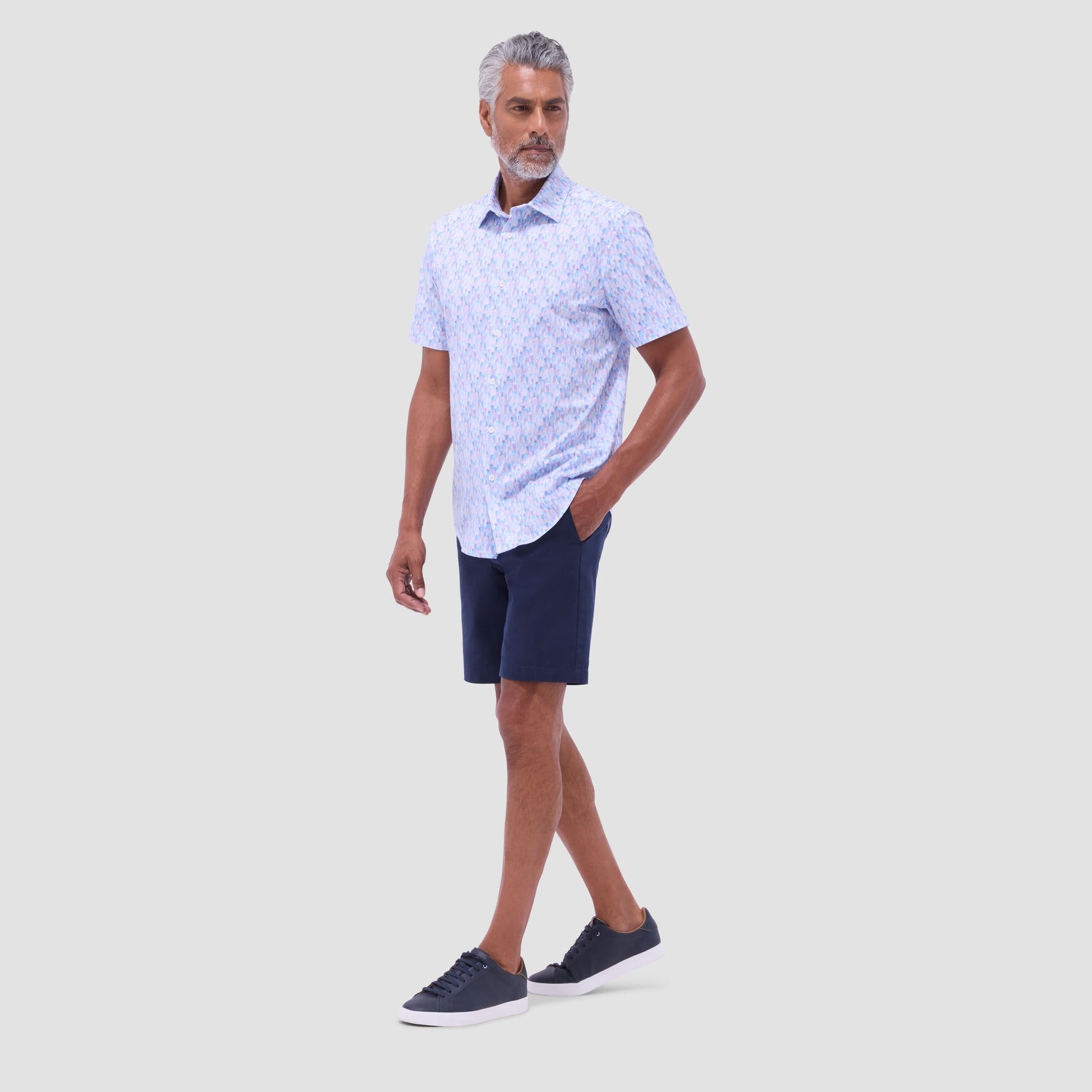 Bugatchi Miles Fruit Print OoohCotton® Short-Sleeve Shirt Pink