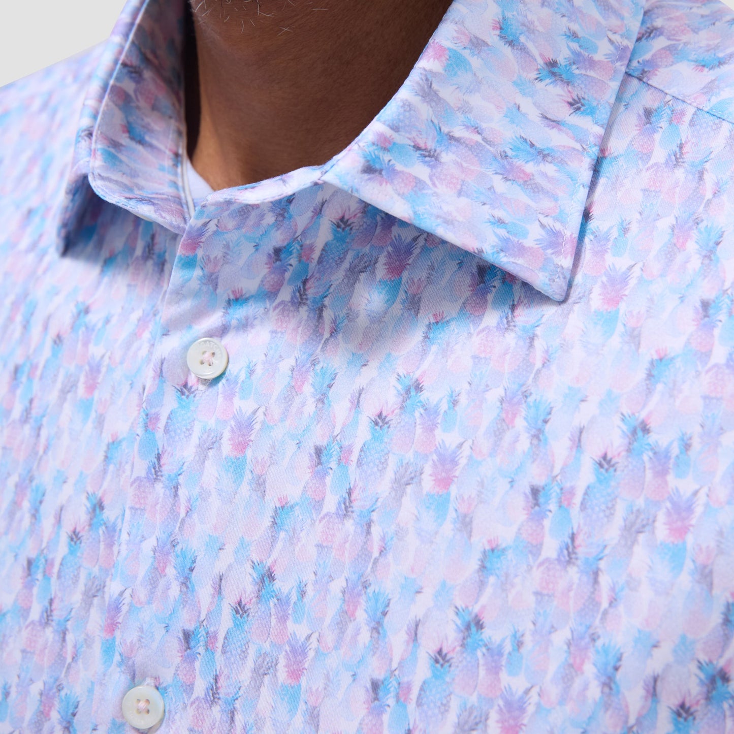 Bugatchi Miles Fruit Print OoohCotton® Short-Sleeve Shirt Pink