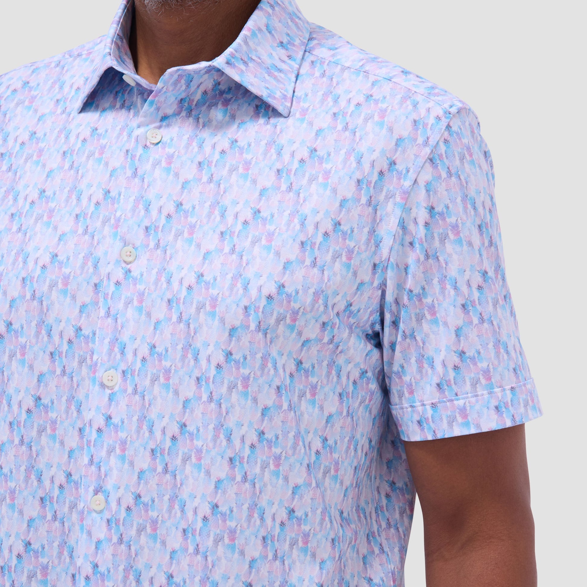 Bugatchi Miles Fruit Print OoohCotton® Short-Sleeve Shirt Pink