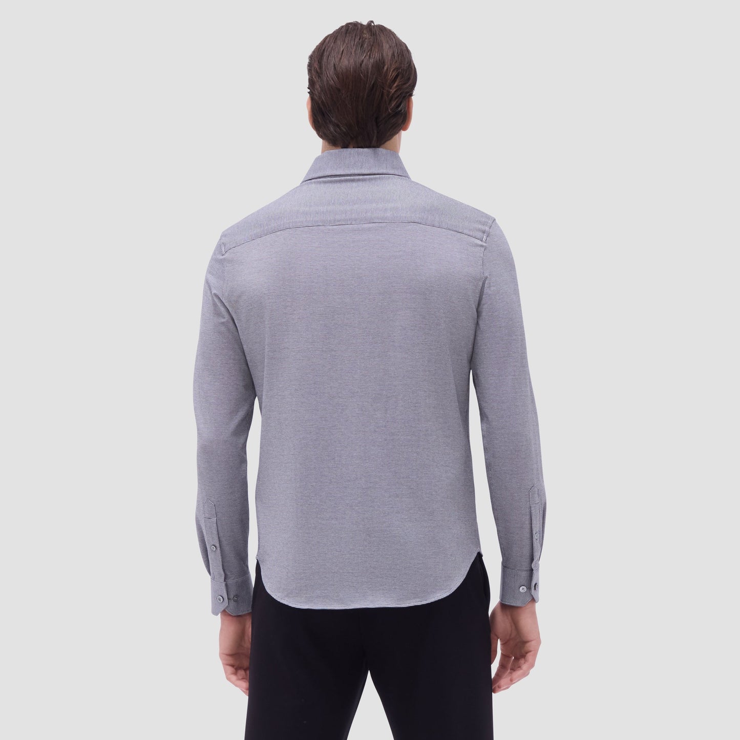 Bugatchi Devon Hound's Tooth OoohCotton® Shirt Black