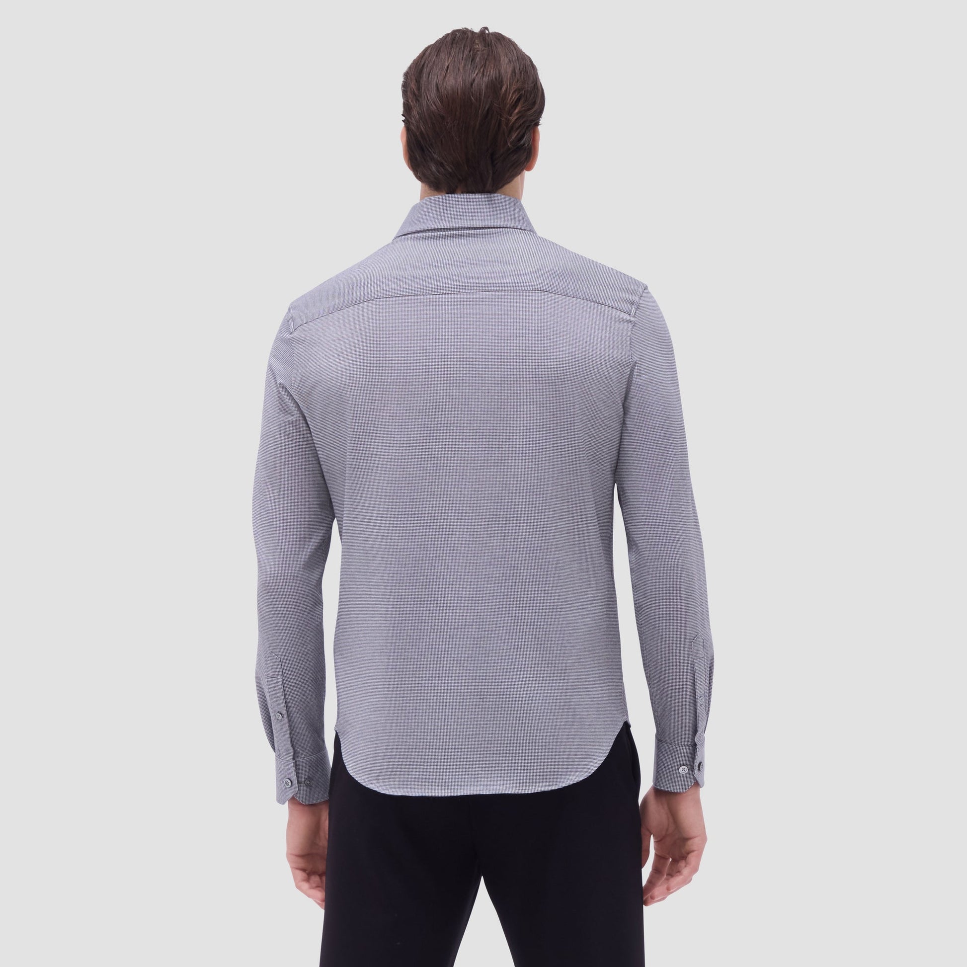 Bugatchi Devon Hound's Tooth OoohCotton® Shirt Black