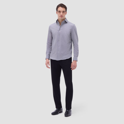 Bugatchi Devon Hound's Tooth OoohCotton® Shirt Black