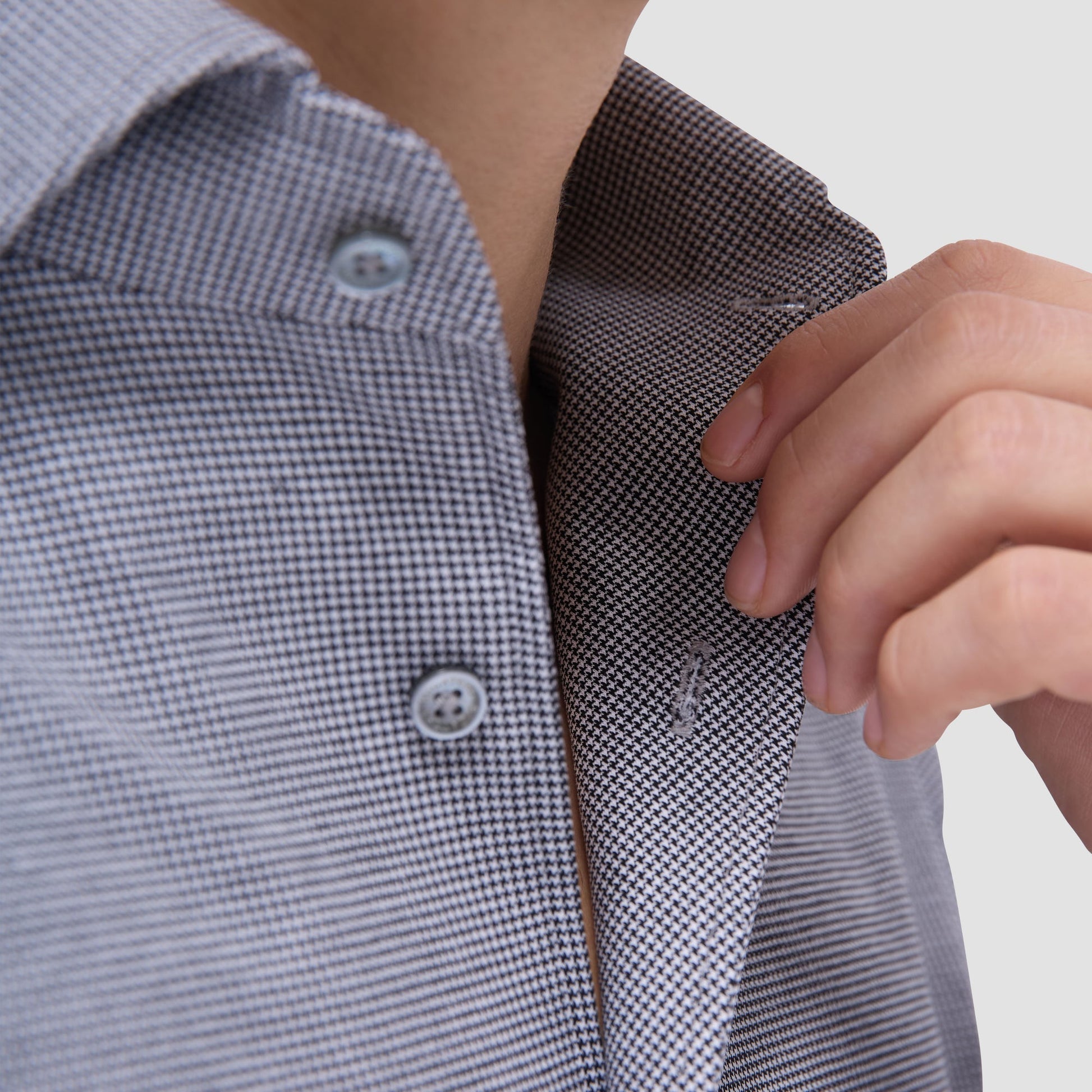 Bugatchi Devon Hound's Tooth OoohCotton® Shirt Black