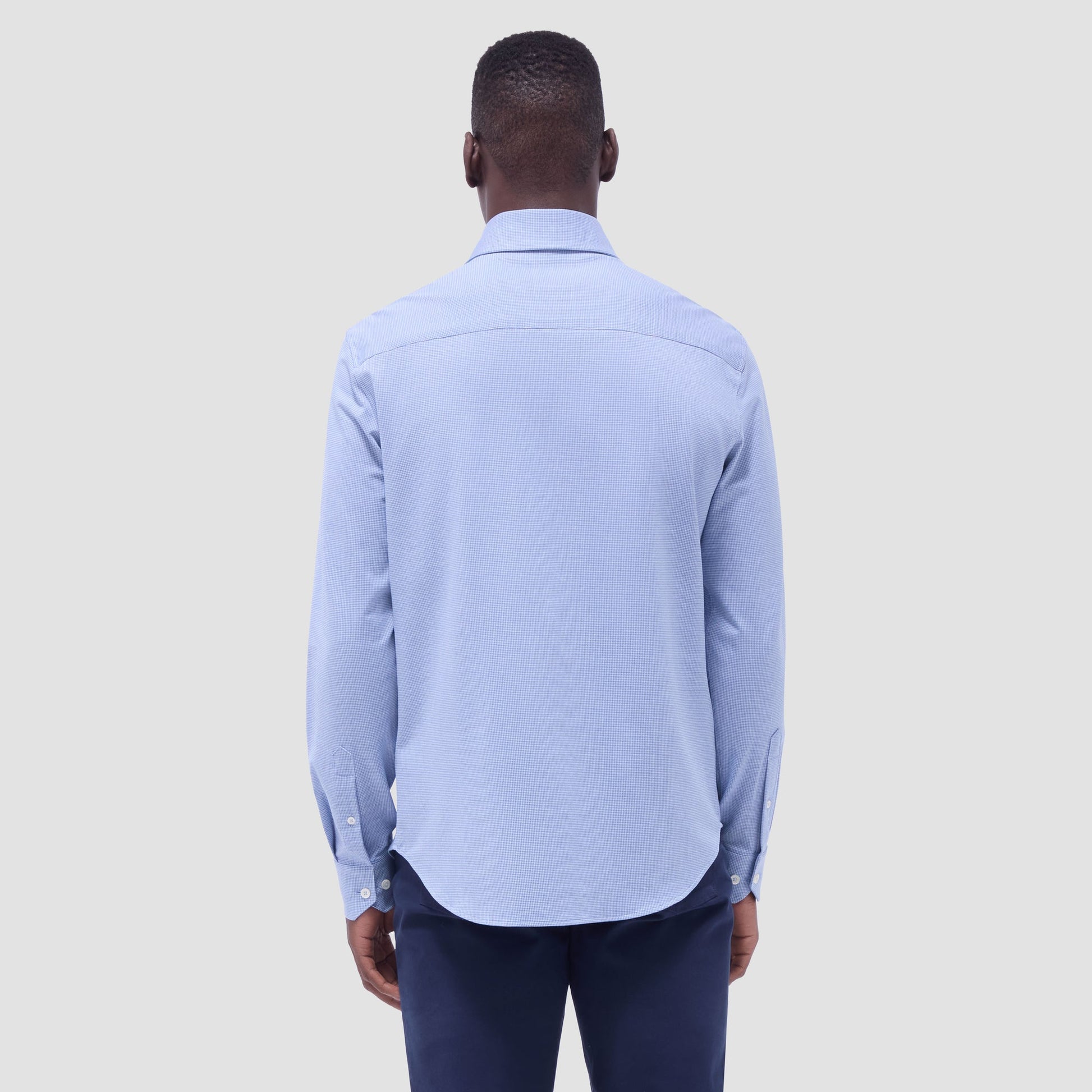 Bugatchi Devon Hound's Tooth OoohCotton® Shirt Classic Blue
