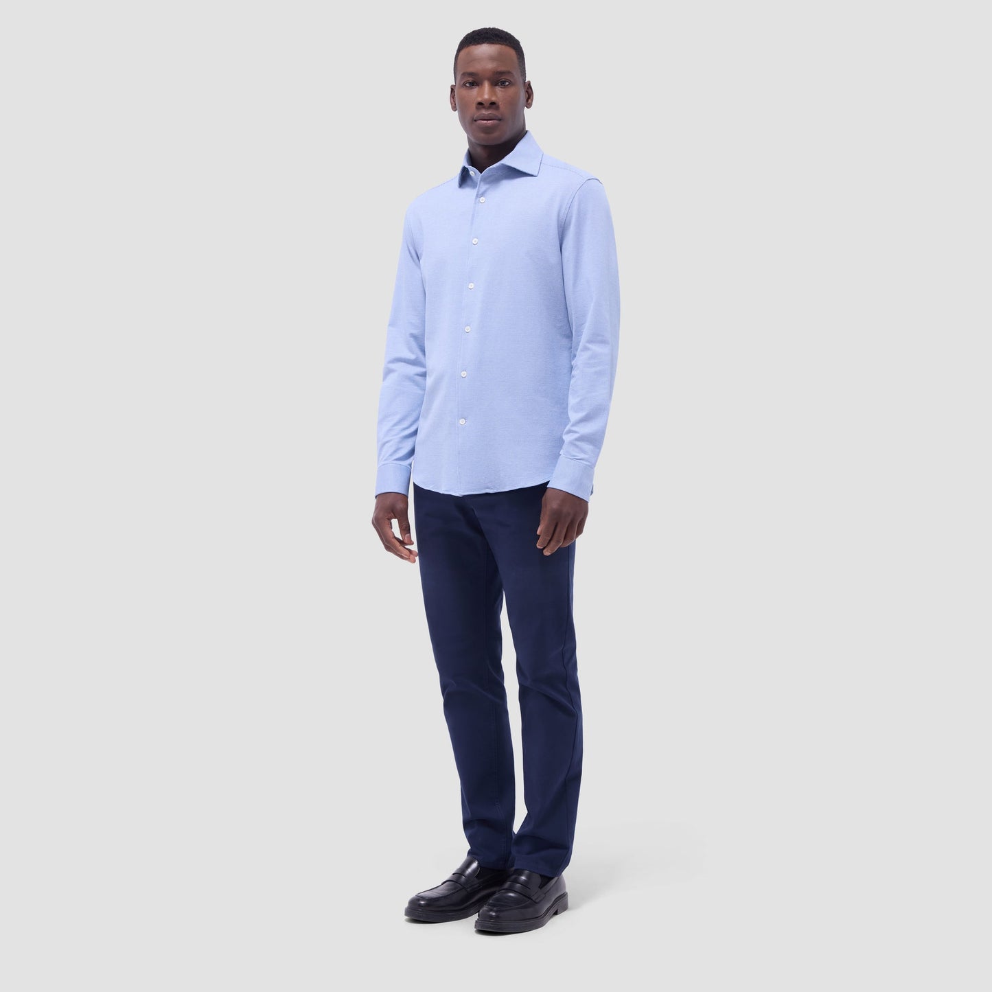 Bugatchi Devon Hound's Tooth OoohCotton® Shirt Classic Blue