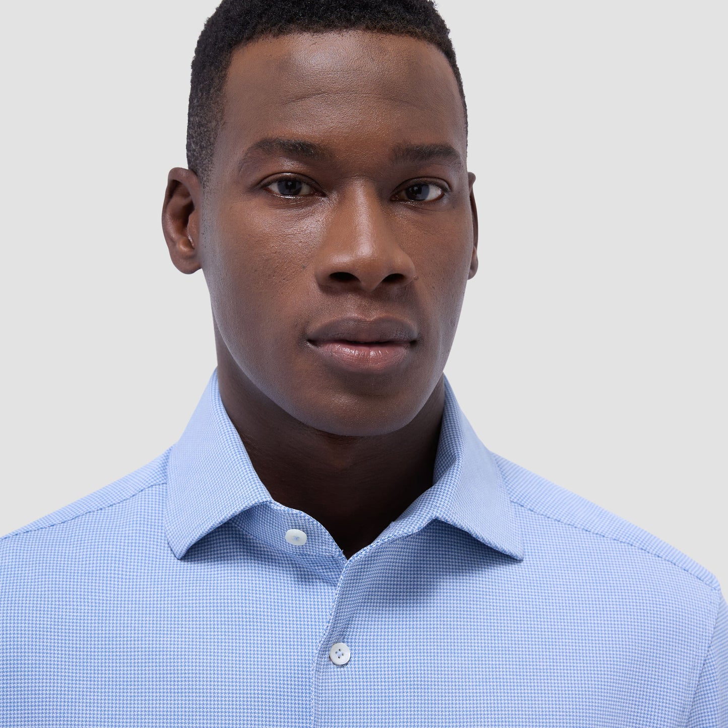 Bugatchi Devon Hound's Tooth OoohCotton® Shirt Classic Blue