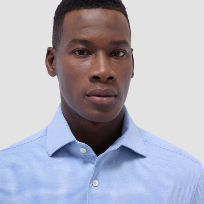 Bugatchi Devon Hound's Tooth OoohCotton® Shirt Classic Blue
