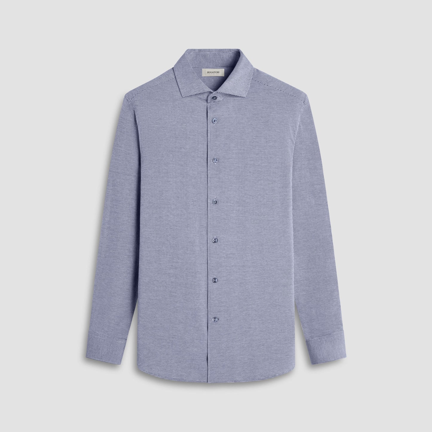 Bugatchi Devon Hound's Tooth OoohCotton® Shirt Navy