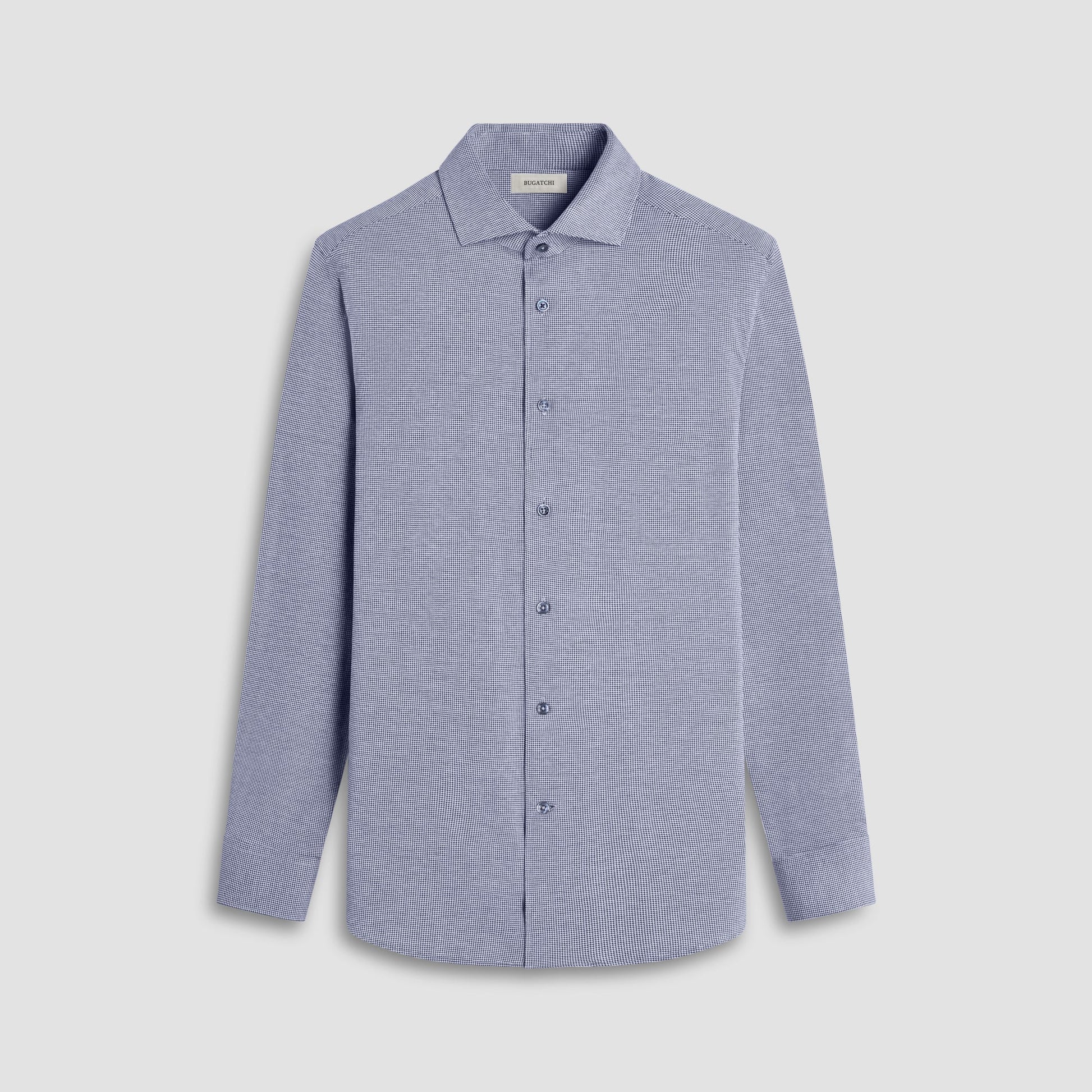 Bugatchi Devon Hound's Tooth OoohCotton® Shirt Navy