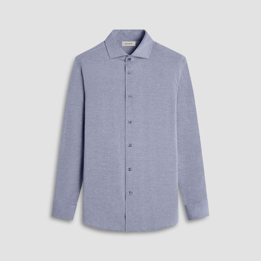 Bugatchi Devon Hound's Tooth OoohCotton® Shirt Navy