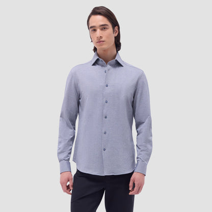 Bugatchi Devon Hound's Tooth OoohCotton® Shirt Navy