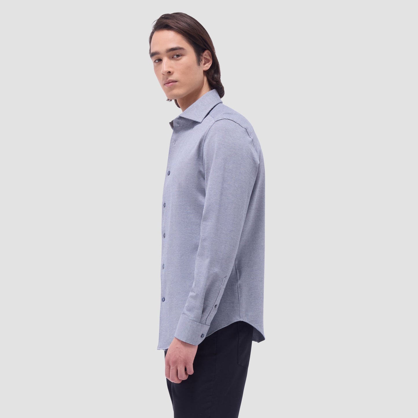 Bugatchi Devon Hound's Tooth OoohCotton® Shirt Navy