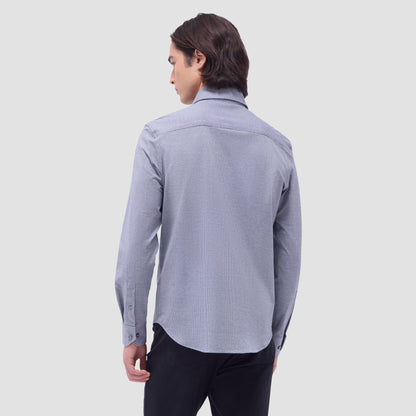 Bugatchi Devon Hound's Tooth OoohCotton® Shirt Navy