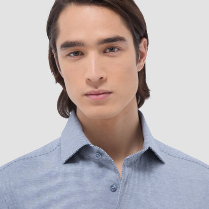 Bugatchi Devon Hound's Tooth OoohCotton® Shirt Navy