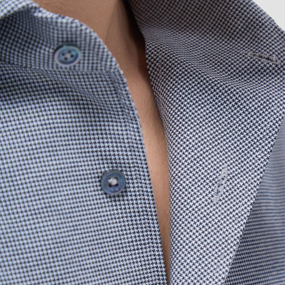 Bugatchi Devon Hound's Tooth OoohCotton® Shirt Navy