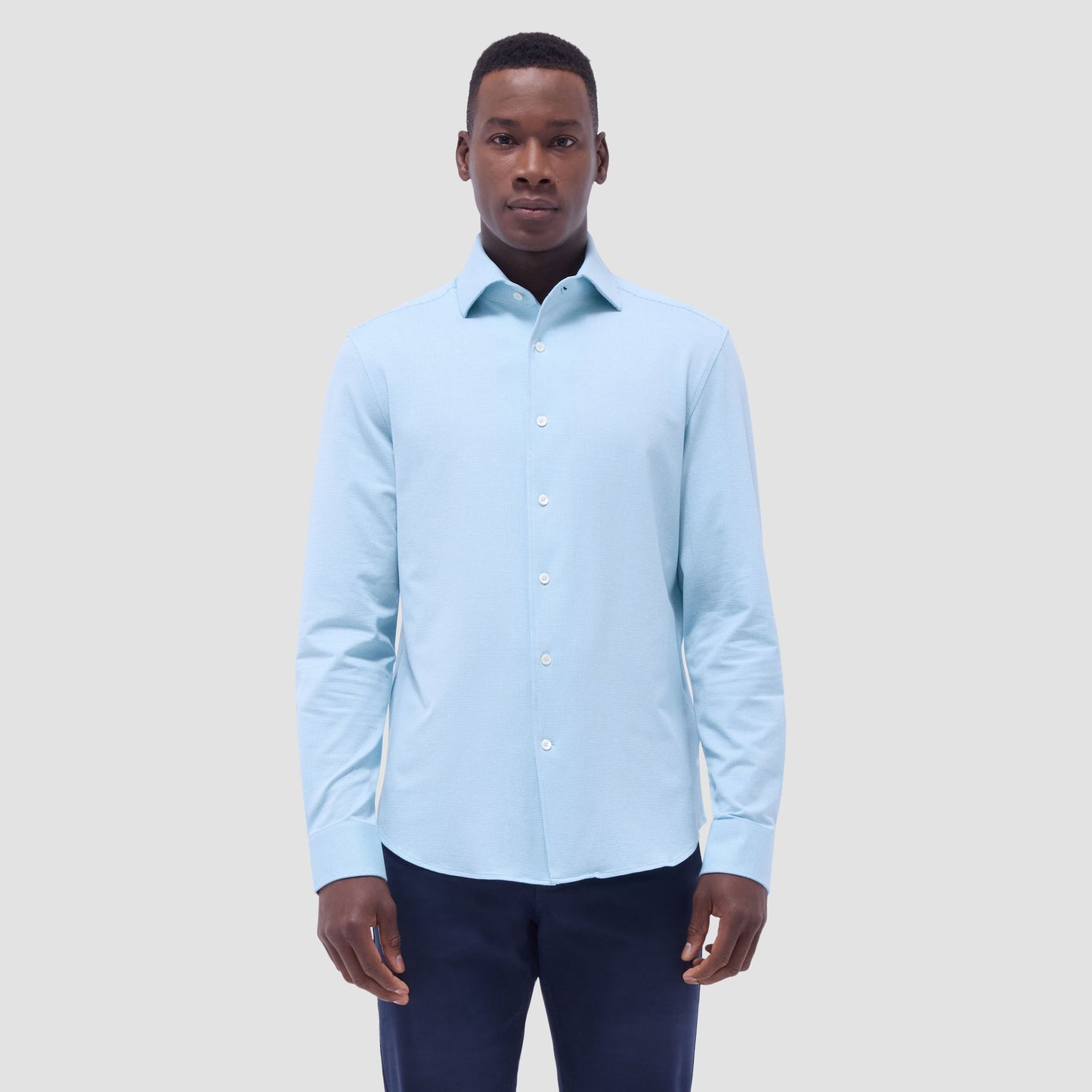 Bugatchi Devon Hound's Tooth OoohCotton® Shirt Turquoise