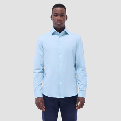 Bugatchi Devon Hound's Tooth OoohCotton® Shirt Turquoise