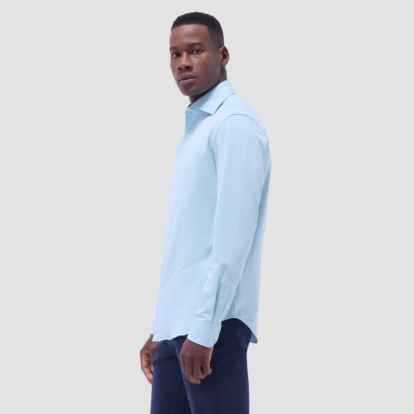 Bugatchi Devon Hound's Tooth OoohCotton® Shirt Turquoise