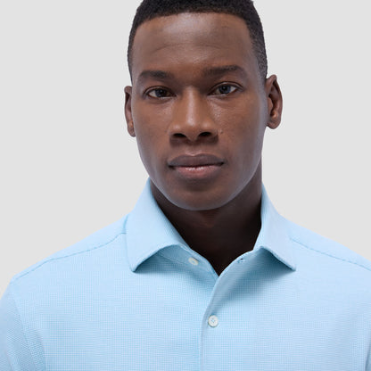 Bugatchi Devon Hound's Tooth OoohCotton® Shirt Turquoise
