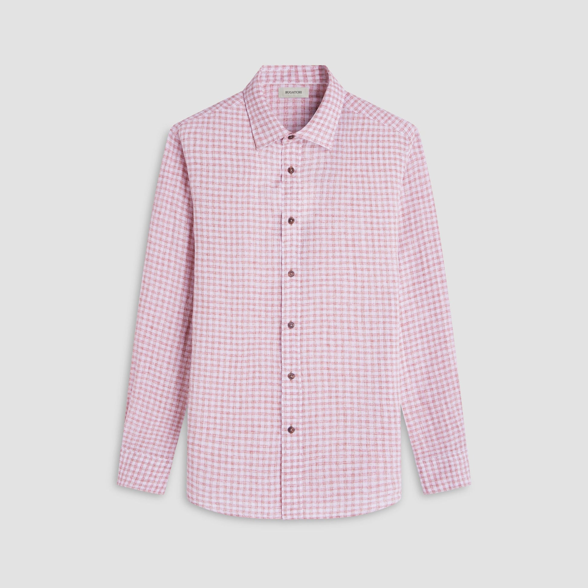 Bugatchi Karl Gingham Shirt Brick