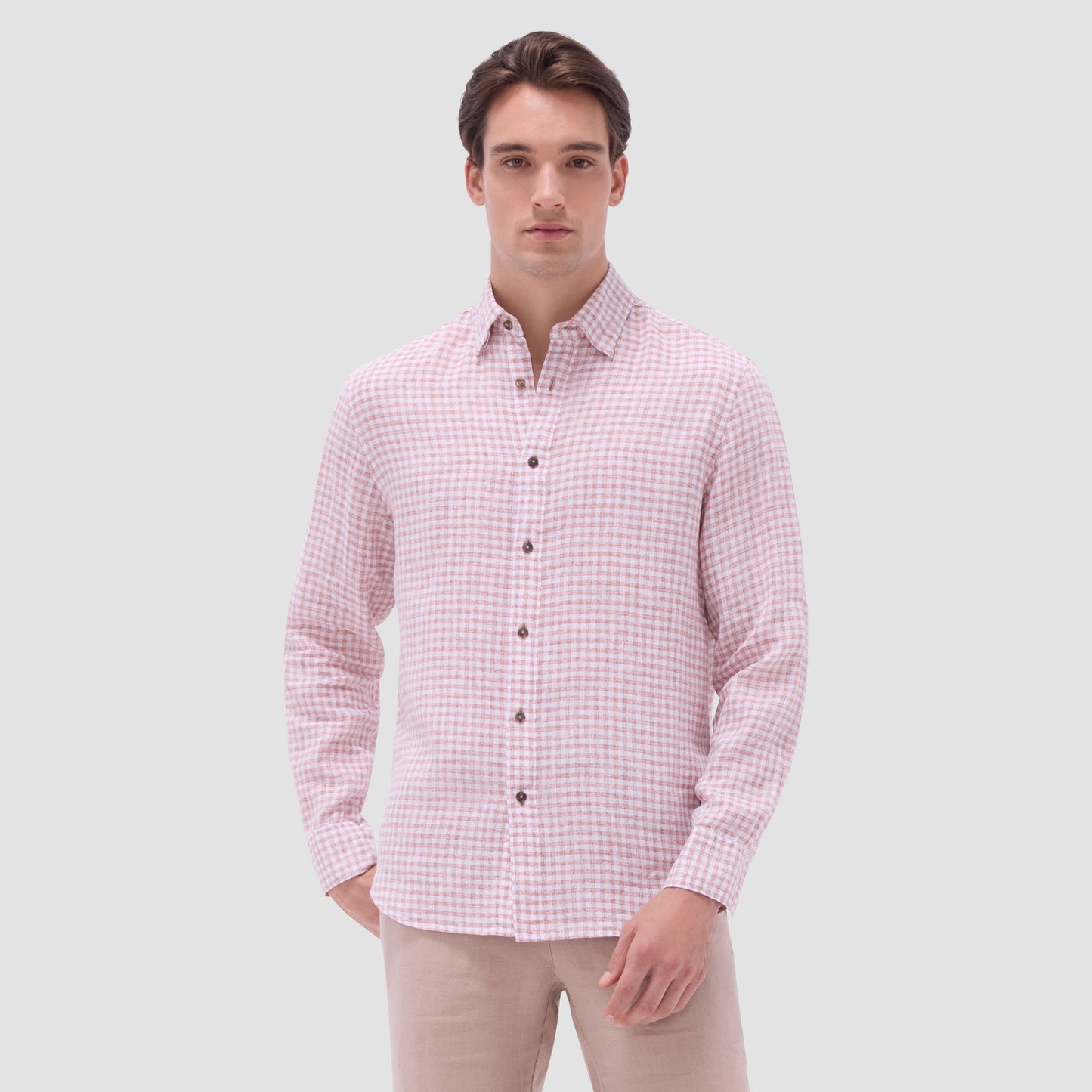 Bugatchi Karl Gingham Shirt Brick