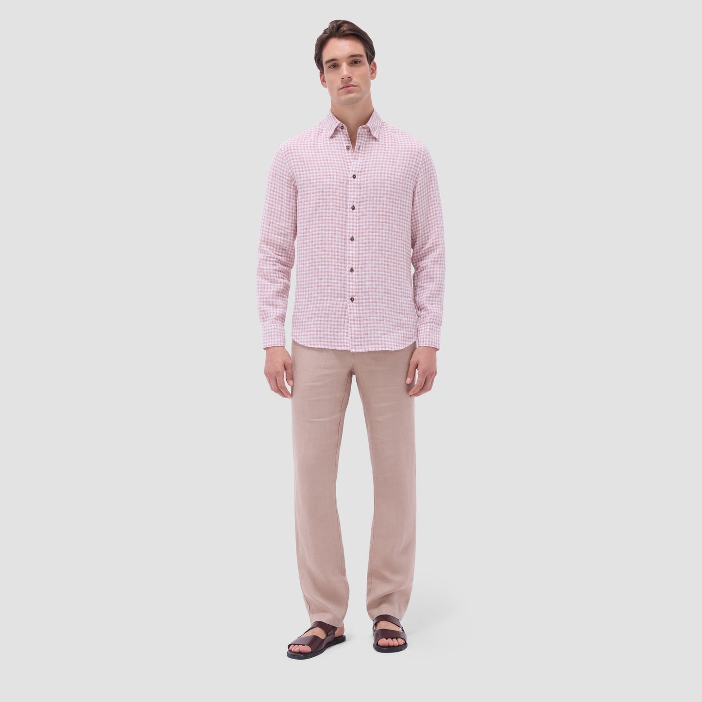 Bugatchi Karl Gingham Shirt Brick