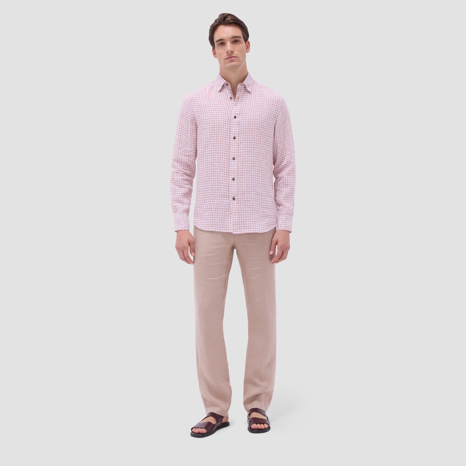 Bugatchi Karl Gingham Shirt Brick