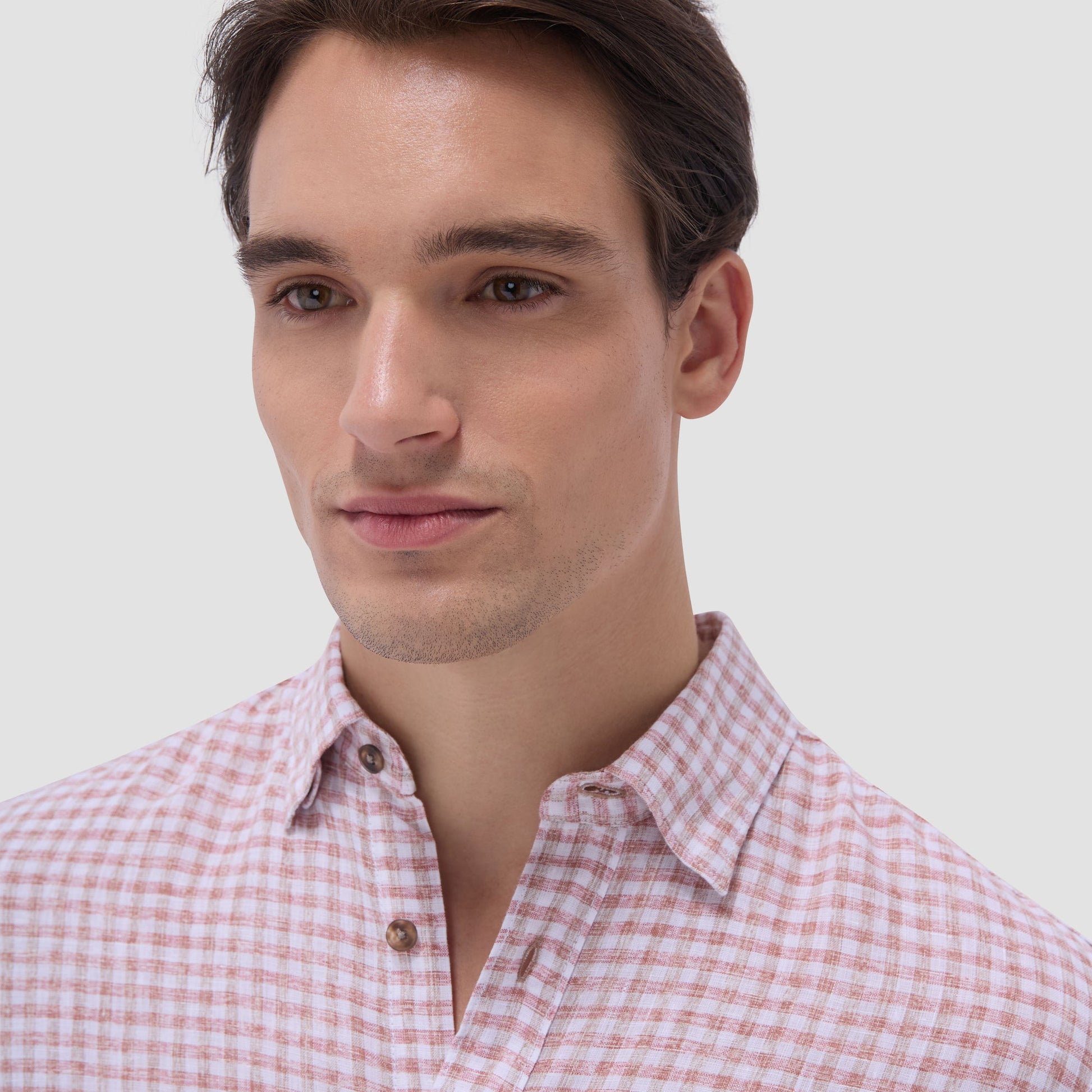 Bugatchi Karl Gingham Shirt Brick