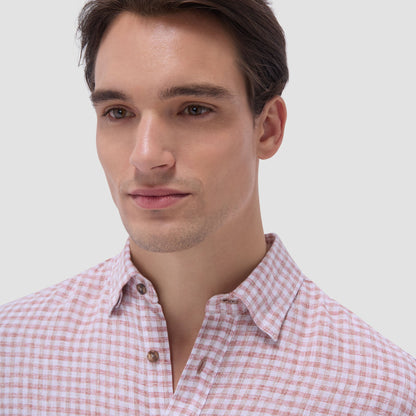 Bugatchi Karl Gingham Shirt Brick