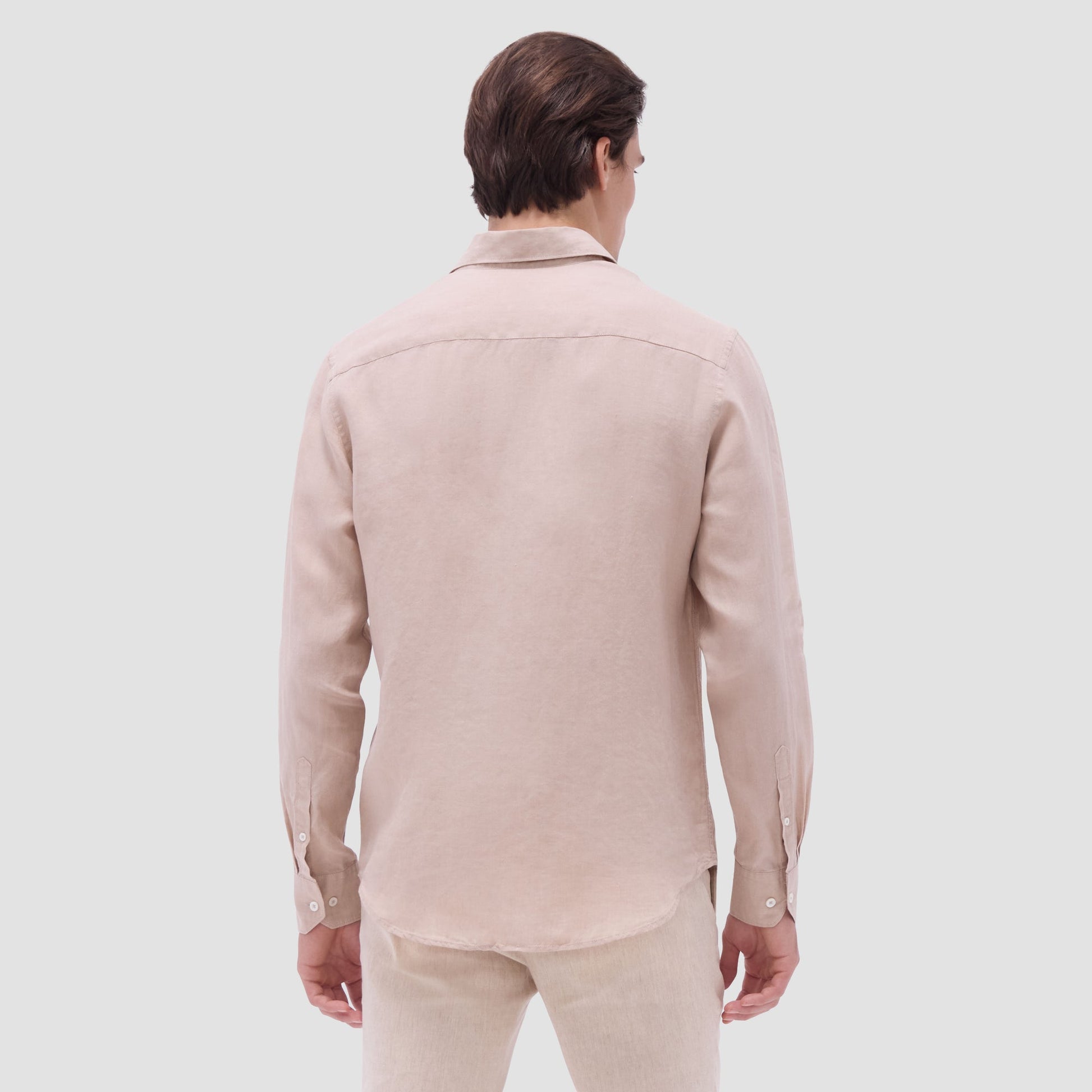 Bugatchi Axel Solid Linen Shirt Sand