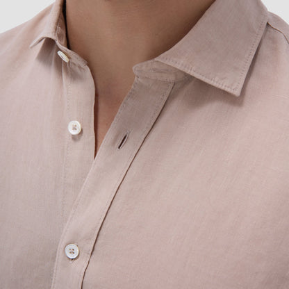 Bugatchi Axel Solid Linen Shirt Sand