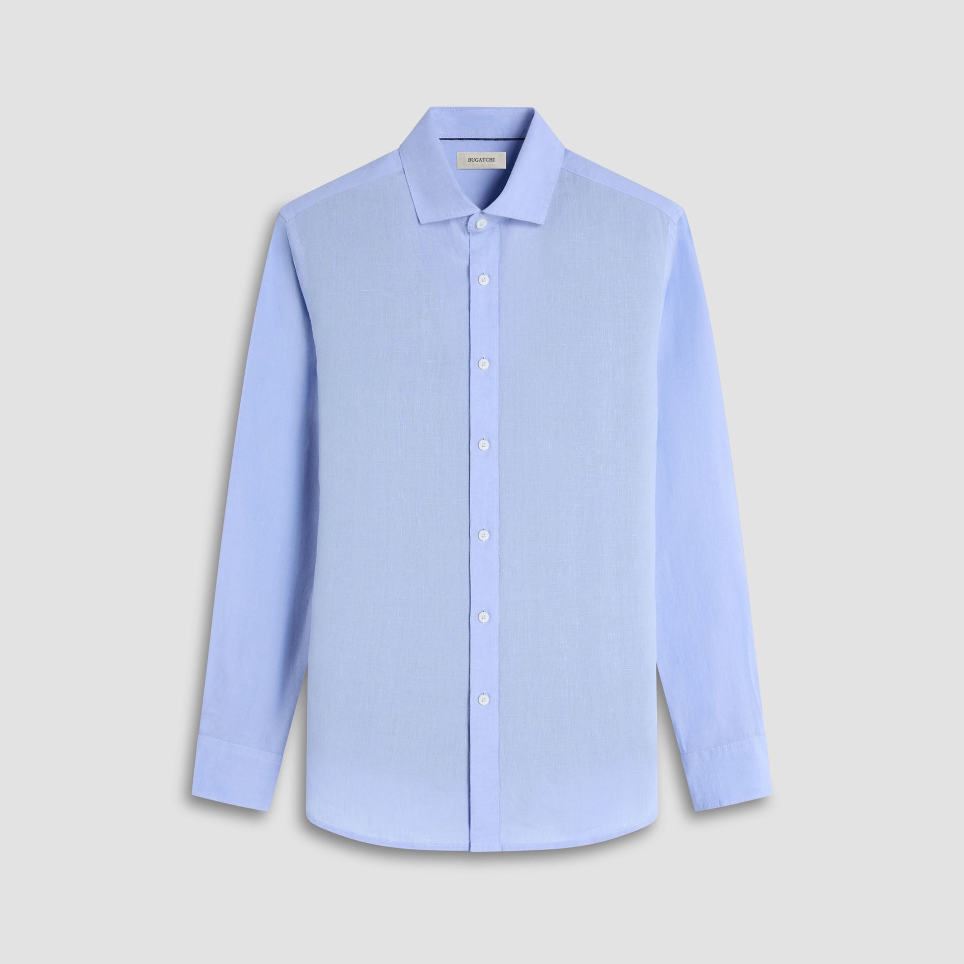 Bugatchi Axel Solid Linen Shirt Sky