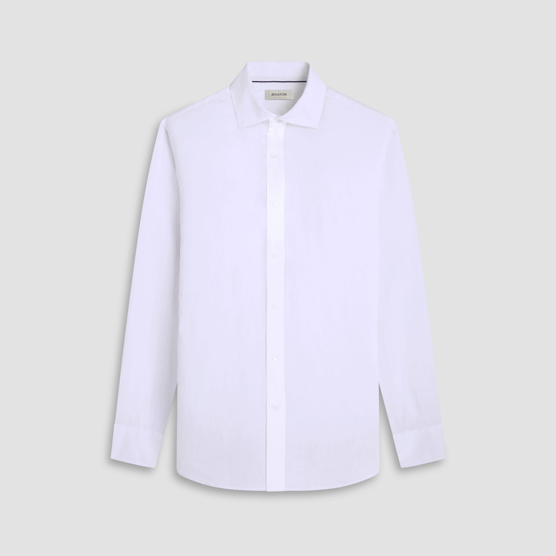 Bugatchi Axel Solid Linen Shirt White
