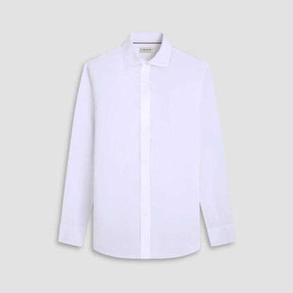 Bugatchi Axel Solid Linen Shirt White