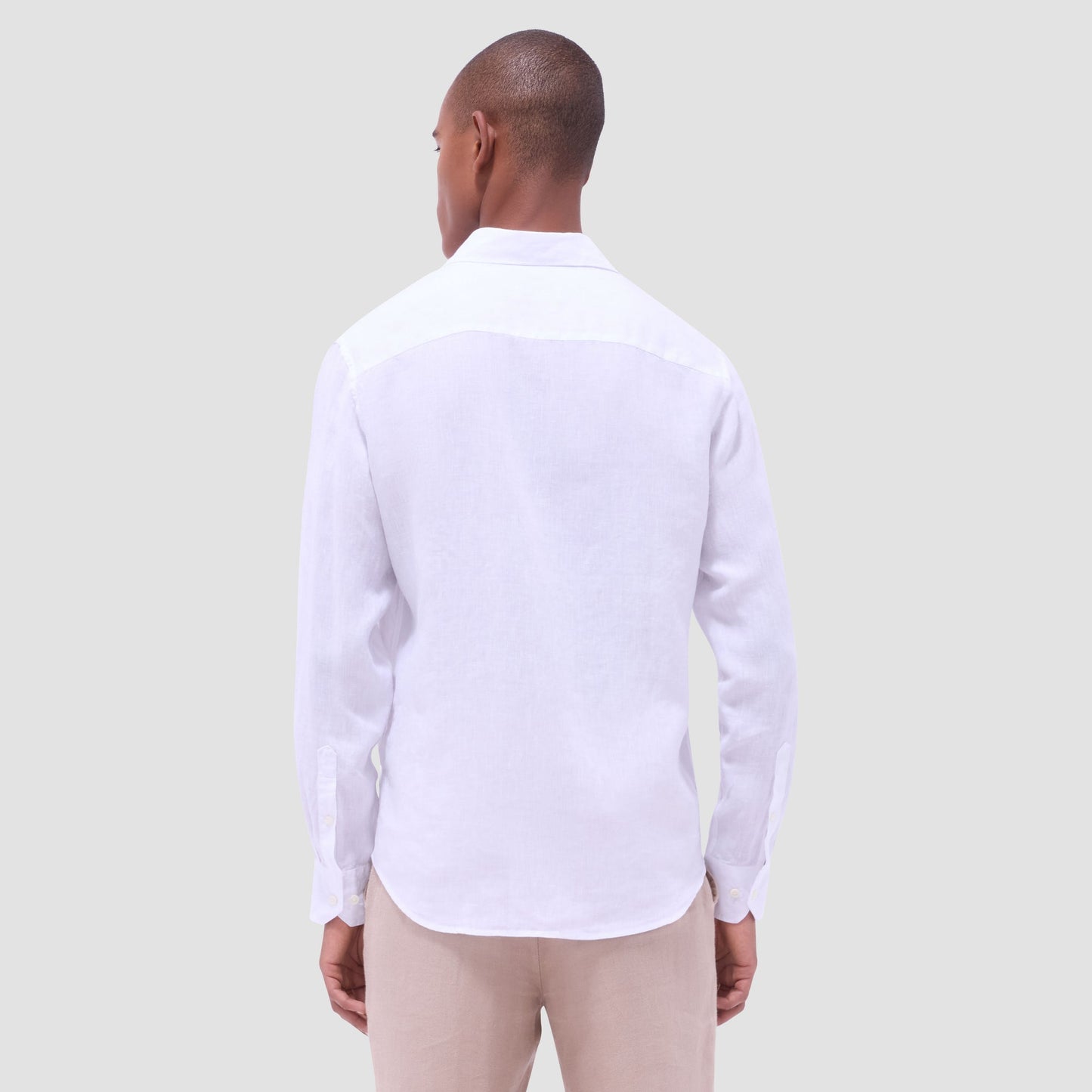 Bugatchi Axel Solid Linen Shirt White